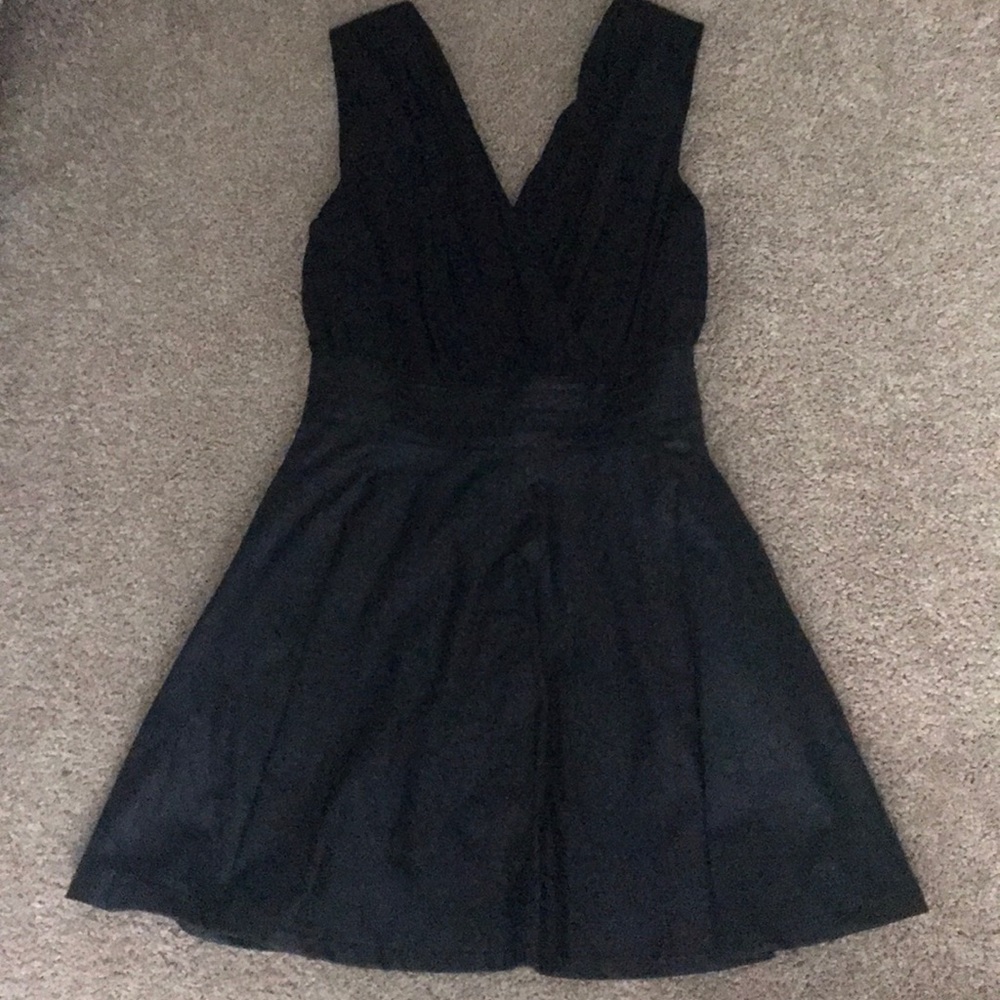Black leather dress